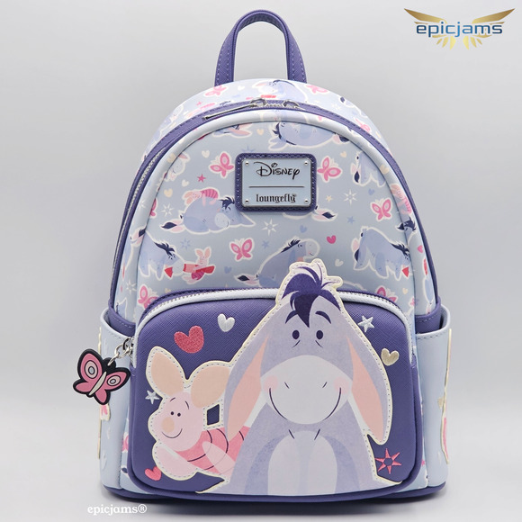 Loungefly Disney Winnie the Pooh Eeyore and Piglet Butterfly Mini Backpack Bag - Picture 1 of 6